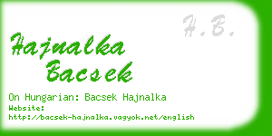 hajnalka bacsek business card